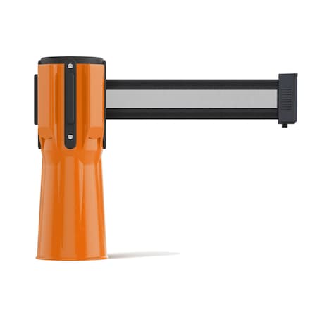 Montour Line Retractable Belt Barrier Cone Mount Orange Case 7.5ftBk/W H Belt CP100-OR-BWH-75